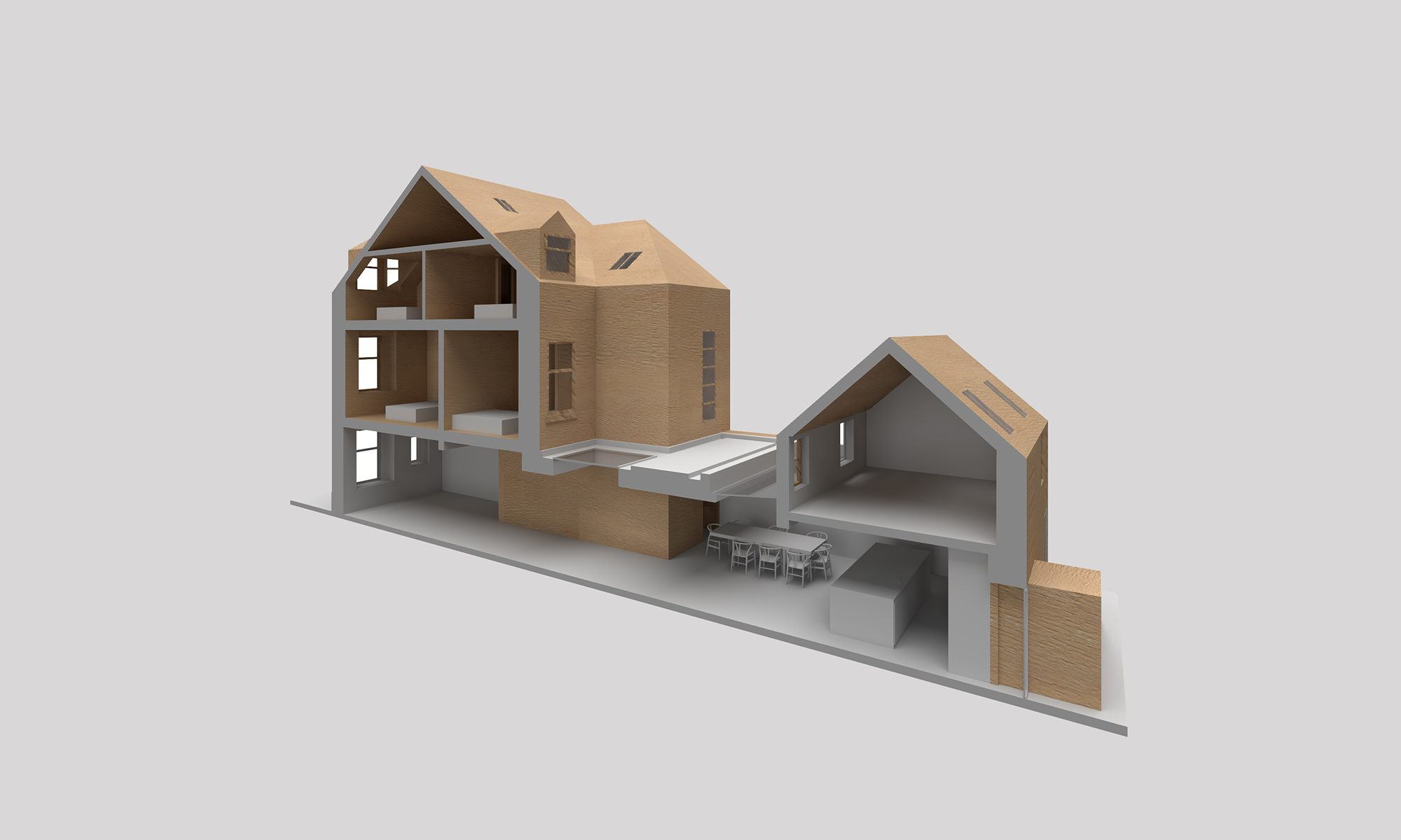 Residential extension concept CGI model